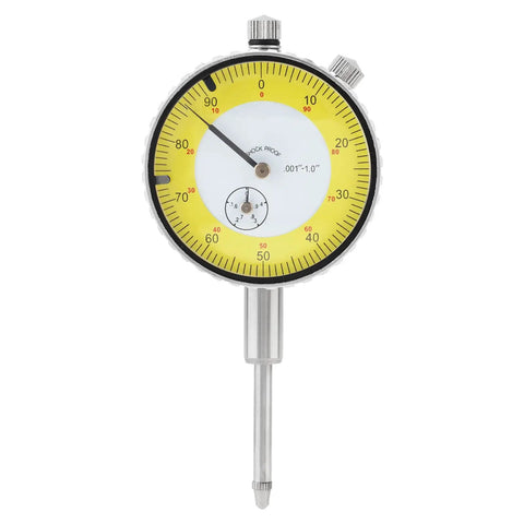 0 To 1 Inch Dial Gauge Indicator With Imperial Scale, Pro Grade High Precision Dial Indicator For Machining And Maintenance, Rotatable Bezel With Adjustable Markers, Clear Dirt Resistant Dial Face For Accurate Readings