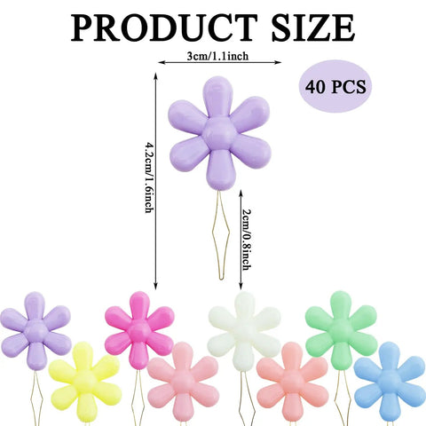 40 Piece Dope Petal Shaped Needle Threader Set In Assorted Colors For Hand Sewing, Cross Stitch, And Clothes Repair