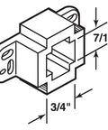 Straight Up Solid White Plastic Center Rail Support Bracket For Drawer Tracks, 7/16" width and 3/4" height for cabinet use.