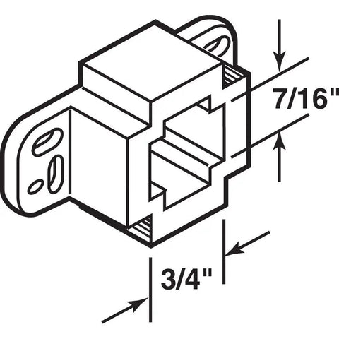 Straight Up Solid White Plastic Center Rail Support Bracket For Drawer Tracks, 7/16" width and 3/4" height for cabinet use.