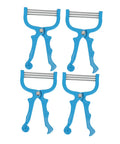 Facial Hair Remover Tool Set Stainless Steel Spring Threading Epilator 4 Pieces Manual For Women With ABS Handle Portable On The Go Use On Neck And Face For Eyebrow And Facial Hair Removal Travel Ready, 4 blue units