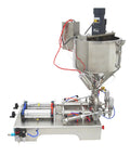 Top Shelf Pneumatic Piston Filler With Dual Stainless Steel Nozzles And Heating Stirring System smooth machine for lotions and cosmetics.