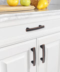 Oil Rubbed Bronze Cabinet Pulls 30 Pack 5 Inch Center To Center Kitchen Cabinet Hardware Drawer Handles For Cabinets Dressers And Cupboards Zinc Alloy Durable on white cabinetry