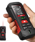 Unbreakable Laser Measuring Tool With 131 Ft Range, Switchable Ft In M Units, Dual Bubble Levels, Class 2 Laser, Ultra Accurate To One Sixteenth Inch, Premium Aspheric Lenses, Built For Pros And Serious DIYers handheld laser distance meter with display