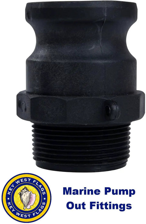 One And A Half Inch Marine Pumpout Adapter With NPT Threads For Holding Tanks, Polypropylene Camlock Coupling, Male To Male NPT