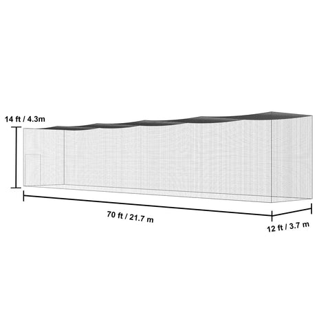 70Ft Heavy Duty Baseball Batting Net For Backyard Practice, Portable Softball Hitting Cage With Door, 70x12x14 feet dimensions