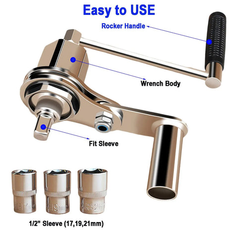 Beefy 1/2 Inch Drive Torque Multiplier Wrench Set For Lug Nut Removal With 1:16 Gear Ratio Delivers 680 NM Labor Saving Tool
