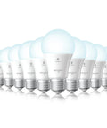 Alexa Compatible A19 LED Bulbs 60W Equivalent 800 Lumens Daylight 5000K Dimmable Bluetooth Mesh E26 Base 10 Pack