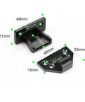 Rock Solid Adjustable Push Fittings For Panel Frames Black Makrolon Brackets measurements 48mm, 33mm, and 21mm for secure wall mount