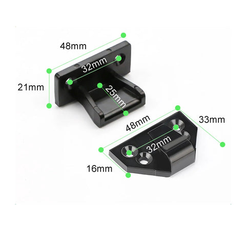 Rock Solid Adjustable Push Fittings For Panel Frames Black Makrolon Brackets measurements 48mm, 33mm, and 21mm for secure wall mount