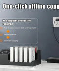 Slick 5 Bay Hard Drive Dock For 2.5 And 3.5 Inch Ssd And Hdd With Smooth Offline Cloning and easy setup shown in use.