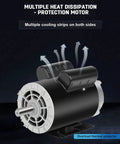 Beast 5 HP 230V Single Phase Air Compressor Motor, 3450 RPM, cooling strips, ODP enclosure, home garage or shop use