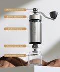 Compact Manual Coffee Grinder With 40 External Grind Settings And Ceramic Conical Burr, Durable Stainless Steel Build shown