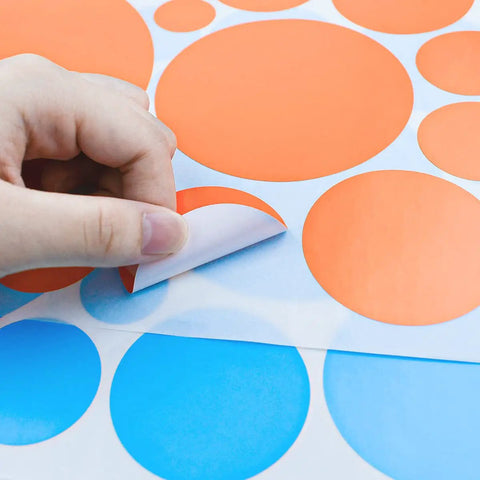 Hand peeling 264 Piece Polka Dot Wall Decals Set Colorful Vinyl Circle Dots for Walls Perfect for Kids Bedrooms Nurseries