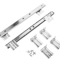 Heavy Duty Bottom Mounted Drawer Slides One Pair Brushed Silver Concealed Cabinet Tracks With Hella Smooth Glide Rock Solid Build Quality For Custom Cabinets - set of two tracks with mounting hardware.