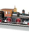 Real Deal HO Scale 4-4-0 American DCC Sound Equipped Steam Locomotive With The York Wood Load NCRR on track side view