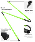 Golf Alignment Sticks 2 Pack, 48 Inch Swing Trainer for Practice and Putting with durable fiberglass and elastic rope.