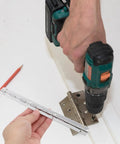 Heavy Duty Piano Hinges 3 Pack For Wooden Boxes And Cabinets Strong Iron Construction with drill installation in progress