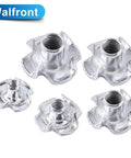 Four Pronged Tee Nuts Kit For Wood And Chipboard, Carbon Steel With Zinc Finish, 90-Piece Assorted Sizes displayed