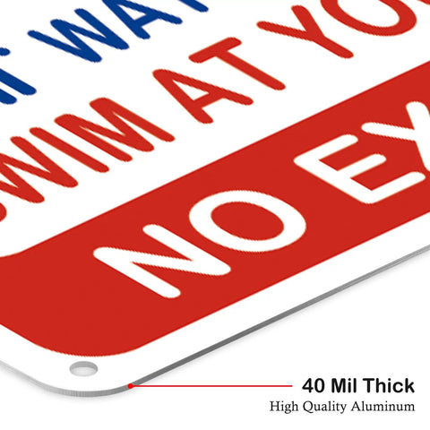 Close-up of Big Pool Rules Sign 10x14 Inches For Outdoor Pools And Water Parks No Diving No Running No Pushing No Peeing