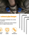 Heavy Duty Car Exhaust Hanger Rods Kit With 90 Degree Bend Carbon Steel Muffler Weld In Brackets Rustproof Zinc Coated Universal Fit For Most Vehicles Stops Vibration Keeps Ride Smooth No More Rattling installed under car exhaust