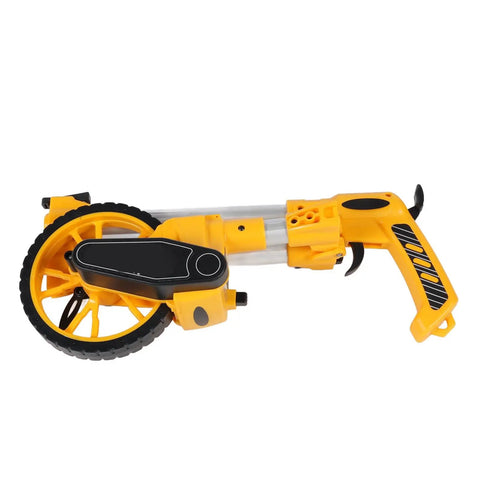 Jauarta Distance Measuring Wheel Portable Accurate Measure Tool for, yellow portable measuring wheel with textured grip.