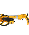 Keenso Folding Measuring Wheel Durable 9999.9m Capacity for Builders Landscapers Homeowners 17" Compact Size in yellow and black.