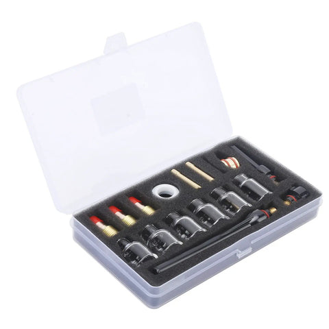 Pro Grade Welding Torch Accessories Kit With Glass Cup Brass Consumables Two Millimeter Glass Mouth Tungsten Clamp