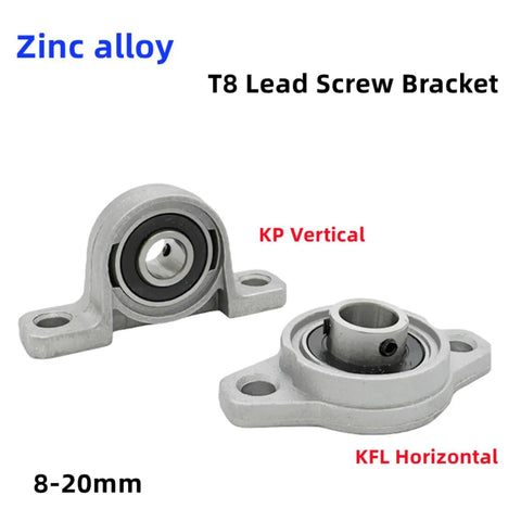 Thinking Process: zinc alloy T8 lead screw bracket, 8-20mm, vertical and horizontal pillow block bearing mount