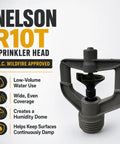 Single Standard Mount Pin Connect Fire Sprinkler For Wildfire Yard Defense And Property Guard Featuring Hassle Free Garden Hose Hookups And Built Tough Outer Ring Design, close-up view of the sprinkler head.
