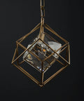 Top Notch Square Crystal Ceiling Pendant Light With Heavy Duty All Copper Frame And Zero Hassle Rust Proof Finish To Bring That Fresh Vibe To Any Room You Choose, gold cube frame.