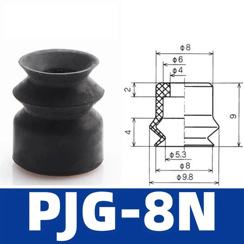 Industrial PJG Series Pneumatic Suction Cup Chuck For Rubber Manipulator Gripper Robotic Arm Vacuum End Effector Tool, black rubber.
