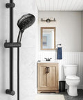 Shower Slide Bar 28 Inch Adjustable Distance From 19 To 27 Inches With 360 Degree Rotating Handheld Shower Head Holder Matte Black