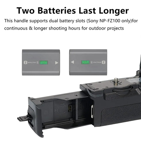 Beast Battery Grip For Alpha Cameras A7 IV A9 II A7R IV A7R V A7S III A1 Replacement Vertical Grip With NP-FZ100 dual slots