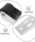 Close-up of Easy Setup Rides Slick Heavy Duty Galvanized Gate Caster Wheels for Wooden Doors showing rubber wheel and metal bracket.