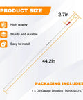 Oil Gauge Dipstick 52005-0747 Replacement For Mule 4000 4010 showing size 44.2in x 2.7in with packaging details