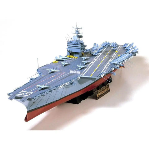 USS Enterprise 1/350 Scale Aircraft Carrier Plastic Model Kit for Display featuring realistic deck and detailed design.