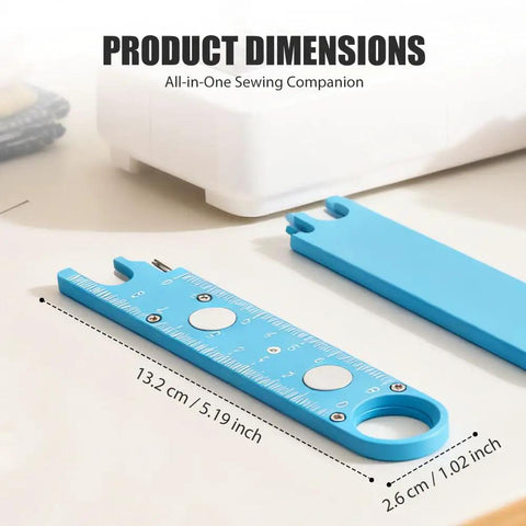 3 In 1 Needle Threader And Seam Ripper For Sewing Machines, Fast Threading Tool With Built In Ruler And Alignment Guide