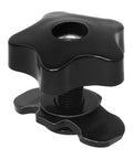Heavy Duty L Track Threaded Stud Fittings With Knobs, 1.18 Inch Bolt Height, Black coated steel knob handle close-up.
