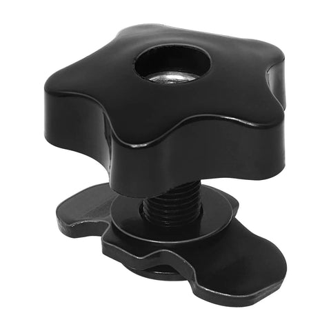 Heavy Duty L Track Threaded Stud Fittings With Knobs, 1.18 Inch Bolt Height, Black coated steel knob handle close-up.