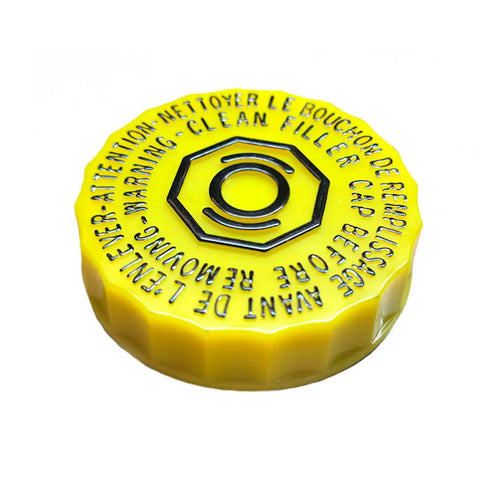 Pro Grade Brake Main Cylinder Cap Replacement For Automotive Brake System, Leak Proof, Durable, Easy Install, Fits Multiple Vehicles, Reliable Spare Part For Car Enthusiasts And Pros, yellow plastic cap