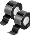 Two rolls of self-fusing silicone tape for leak repair and anti-skid grip, 1 inch by 10 feet each, black color