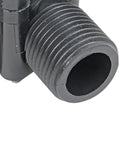 Close-up of the threaded connector of the Three Piece Micro Hydro Generator Kit One Half Inch Portable Turbine Generator For High Power Stable Phone Charging DC 10W 12V On The Go Ultra Low Water Pressure Start Perfect For Off Grid Homes And Campers.