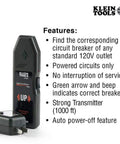 ET300 Circuit Breaker Finder With Bluetooth 4.2 Locates 120V Circuits Fast, visual of device and features list