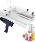 Ditch The Blade, Get This Manual Heat Sealing Machine And Shrink Wrap Gun For Fast POF PE Film Cuts with various films and heat gun.
