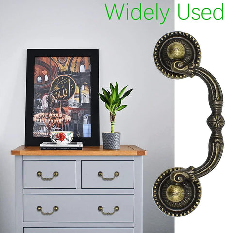2 Pack Antique Drawer Pulls In Vintage Bronze Finish With 3 Inch Center Hole Spacing on dresser