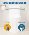 Toilet with 3/8 COMP to 7/8 Ballcock water supply line, 12-inch hose, showing connection points