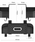 Premium Faux Leather Car Organizer For Tesla Cybertruck headrest storage dimensions with hooks for easy attachment.