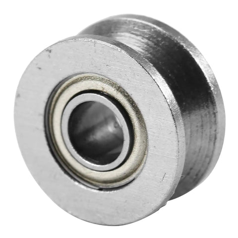Close-up of V Bearing Grooved Mini Pulley Wheels Rollerball Pulley for Rail Track Linear Motion System 4x13x6mm