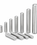 8mm Diameter 304 Stainless Steel Dowel Pin Set 8mm To 120mm Lengths Corrosion Resistant Pro Grade, arranged standing vertically